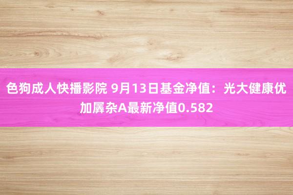 色狗成人快播影院 9月13日基金净值：光大健康优加羼杂A最新净值0.582