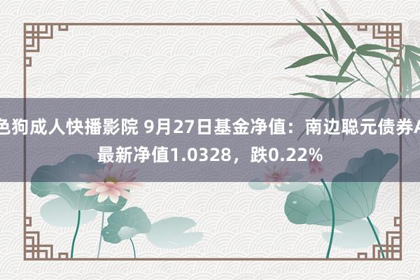 色狗成人快播影院 9月27日基金净值:南边聪元债券A最新净值1.0328,跌0.22%