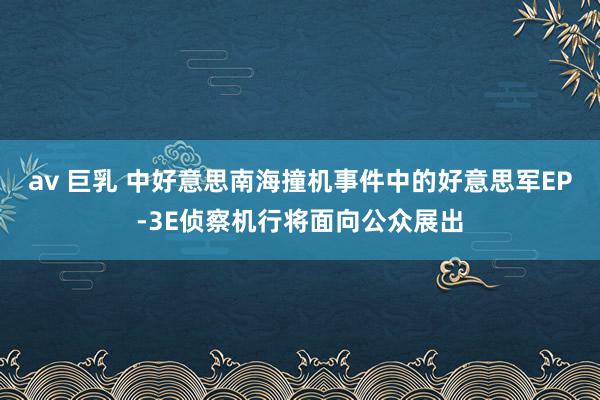 av 巨乳 中好意思南海撞机事件中的好意思军EP-3E侦察机行将面向公众展出
