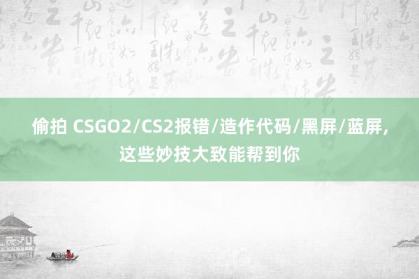 偷拍 CSGO2/CS2报错/造作代码/黑屏/蓝屏,这些妙技大致能帮到你
