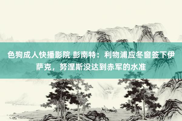 色狗成人快播影院 彭南特:利物浦应冬窗签下伊萨克,努涅斯没达到赤军的水准
