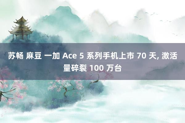 苏畅 麻豆 一加 Ace 5 系列手机上市 70 天， 激活量碎裂 100 万台