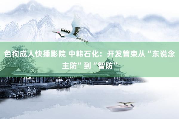 色狗成人快播影院 中韩石化:开发管束从“东说念主防”到“智防”